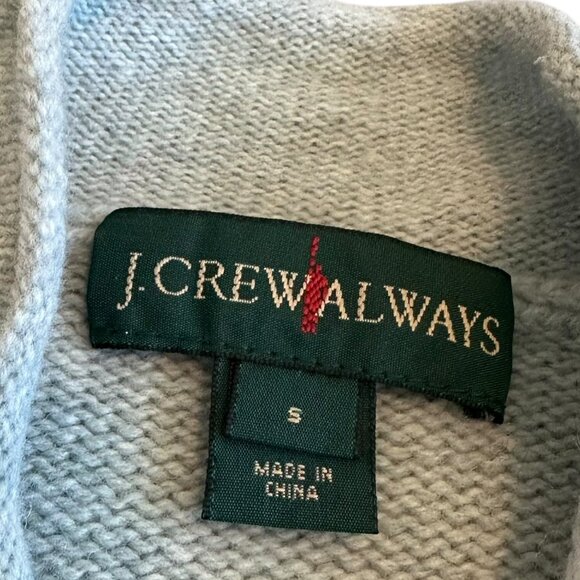 J. Crew Always Light Blue Merino Wool Pullover Sweater Mock Neck Cozy Sz Small - Picture 12 of 12